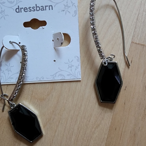 🌟 3 for $15 Deal! 🌟Dressbarn black and silver with crystal earrings - Picture 2 of 5